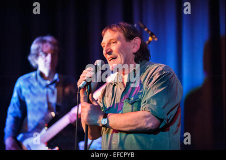 Mike Heron, former member of The Incredible String Band, in concert Trembling Bells, at The Continental, Preston, Lancashire, UK, 30 January 2015 Stock Photo