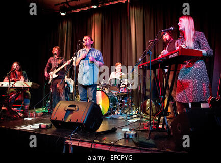 Mike Heron, former member of The Incredible String Band, in concert Trembling Bells, at The Continental, Preston, Lancashire, UK, 30 January 2015 Stock Photo