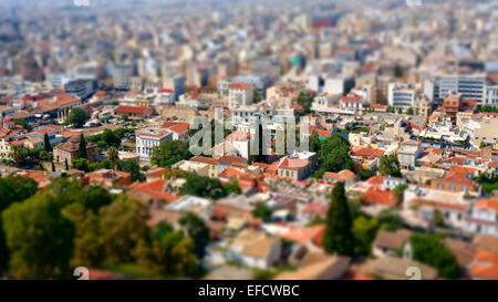Panorama view of Athens city view from Acropolis, Greece. Stock Photo