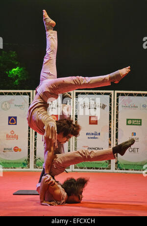 Phare Ponleu Selpak from Cambodia performing in Bangkok Street Show Stock Photo