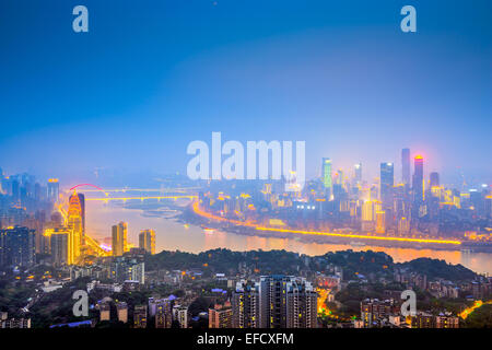 Chongqing, China downtown city skyline over the Yangtze River. Stock Photo
