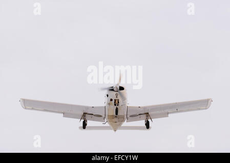 Single engine airplane approaching. Stock Photo