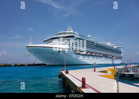 Princess cruise ship 'Caribbean Princess' in Cozumel Mexico Stock Photo