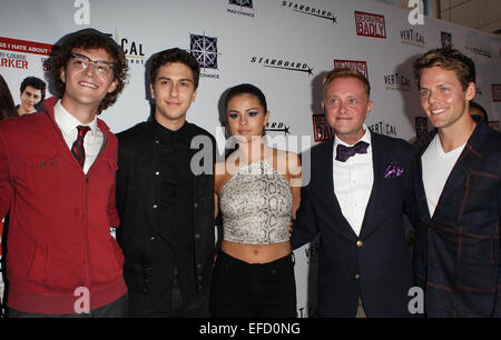 Celebrities attend 'Behaving Badly' special screening at ArcLight Cinemas in Hollywood  Featuring: Nate Hartley,Nat Wolff,Selena Gomez,Tim Garrick,Lachlan Buchanan Where: Hollywood, California, United States When: 29 Jul 2014 Stock Photo