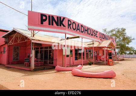 Pink Roadhouse, Oodnadatta, South Australia Stock Photo