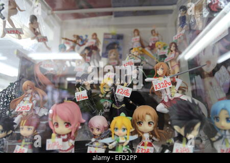 This image of Japanese anime figures was captured in Tokyo, Japan in 2014. Stock Photo