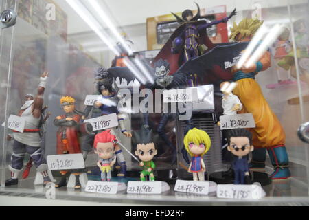 This image of Japanese anime figures was captured in Tokyo, Japan in 2014. Stock Photo