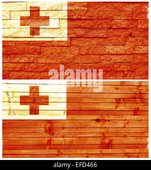 Vintage wall flag of Tonga Stock Photo