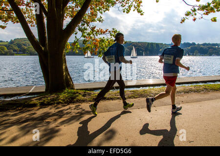 Marathon around the 'Baldeneysee' lake, Essen, Germany Stock Photo