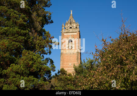 Cabot Tower in Brandon Hill park in Bristol on a sunny, clear day. Stock Photo