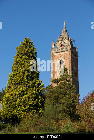 Cabot Tower in Brandon Hill park in Bristol on a sunny, clear day. Stock Photo