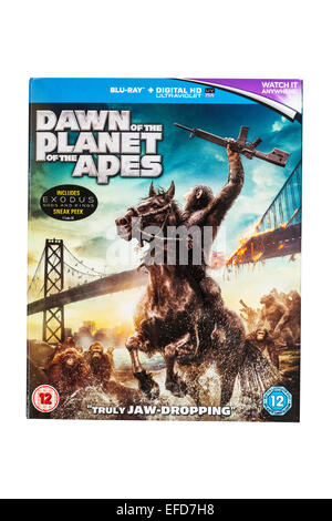 The film dvd of Dawn of the Planetof the Apes on a white background Stock Photo
