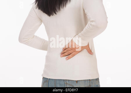 Woman feel pain in back Stock Photo