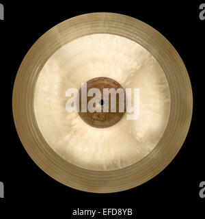 Isolated single cymbal on black Stock Photo