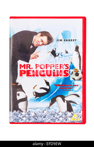 Mr. Popper's Penguins the film DVD on a white background Stock Photo