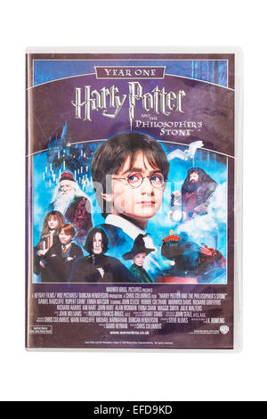 Harry Potter and the Philosopher's stone film DVD on a white background Stock Photo