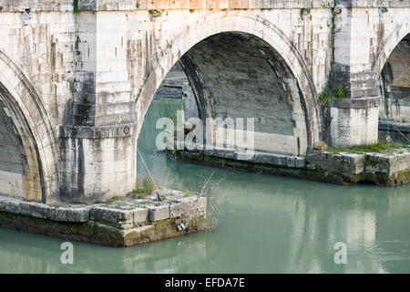 bridge on tevere river in rome near vatican Stock Photo