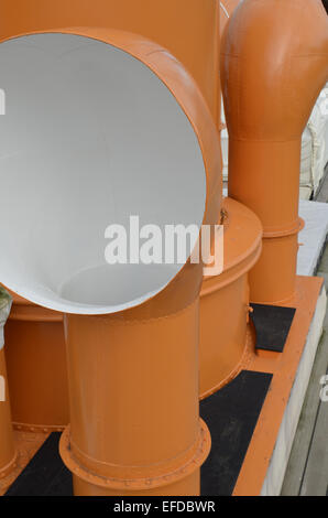 ships ventilation funnel on deck Stock Photo