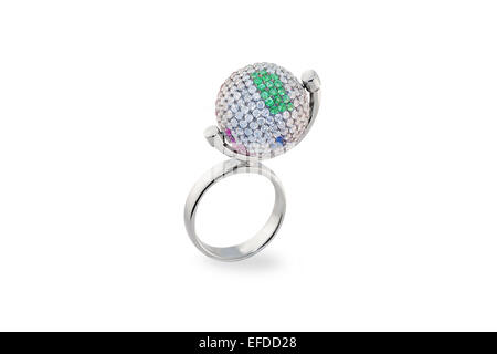 golden ring with diamonds Stock Photo