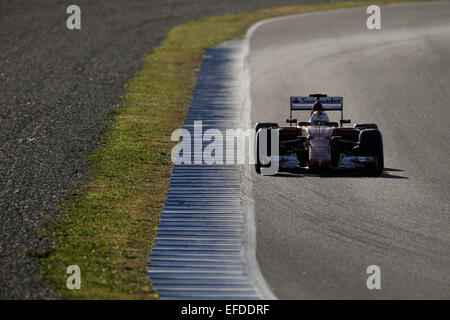 Jerez De La Frontera, Spain. 1st Feb, 2015. SEBASTIAN VETTEL of Germany and Scuderia Ferrari drives during the 2015 Formula 1 pre-season testing at Circuito de Jerez in Jerez de la Frontera, Spain. Credit:  James Gasperotti/ZUMA Wire/Alamy Live News Stock Photo