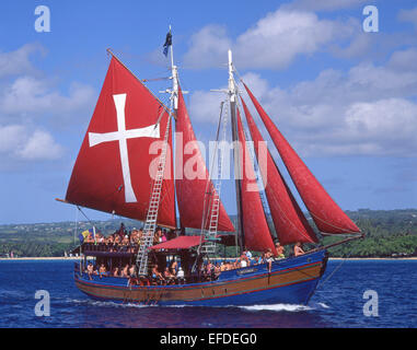 Jolly Roger Pirate Ship cruise, Barbados, Lesser Antilles, Caribbean Stock Photo