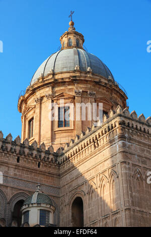 Italy. Sicily island. Palermo city. Cathedral (Duomo) at sunset Stock Photo