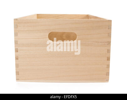 wooden box isolated on white background Stock Photo