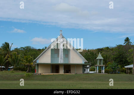 Independent territory of New Zealand, Polynesia, Niue. Niue is a large standalone coral atoll. Church. Stock Photo