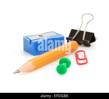 office supplies isolated on white background Stock Photo