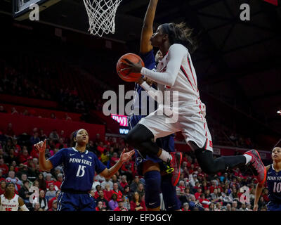 Piscataway, New Jersey, USA. 1st Feb, 2015. Rutgers guard, KAHLEAH COPPER (2), drives to the basket against Penn State in a game at the Rutgers Athletic Center in Piscataway, New Jersey. © Joel Plummer/ZUMA Wire/Alamy Live News Stock Photo