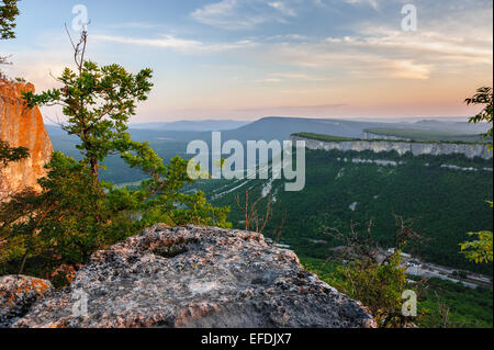 Majestic view from the top of Tope Kermen in sunset rays Stock Photo