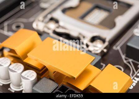 Chipset Heatsink On Motherboard Stock Photo