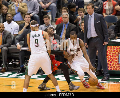 Milwaukee Bucks' Khris Middleton dribbles during the second half of an ...