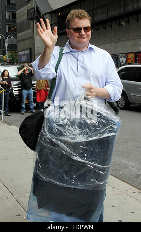Celebrities arrive for their taping on the Late Show with David Letterman.  Featuring: Michael Summwerville Where: New York, New York, United States When: 30 Jul 2014 Stock Photo