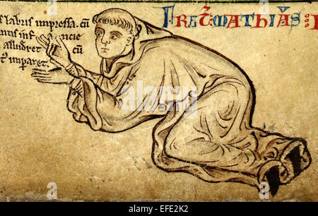 Matthew Paris, Benedictine monk, English chronicler, artist in illuminated manuscripts and cartographer Stock Photo