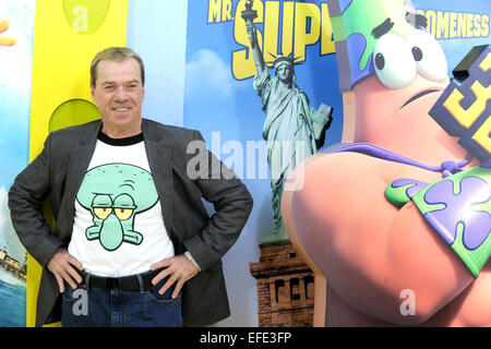 Rodger Bumpass attends the World Premiere of 'The SpongeBob Movie: Sponge Out of Water' at the AMC Lincoln Square on January 31, 2015 in New York City Stock Photo