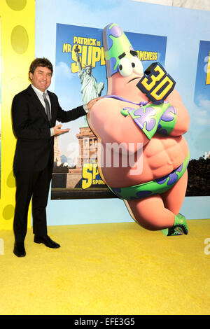 Stephen Hillenburg attends the World Premiere of 'The SpongeBob Movie: Sponge Out of Water' at the AMC Lincoln Square on January 31, 2015 in New York City Stock Photo