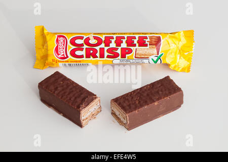 Coffee Crisp, a Canadian chocolate bar currently being produced by Nestlé Canada. Stock Photo