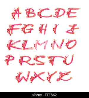 ornate doodle alphabet, hand drawn letters Stock Vector