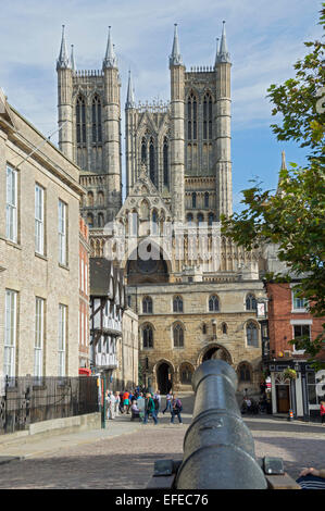 Lincoln; cathedral, city, Centre; Lincolnshire, UK Stock Photo