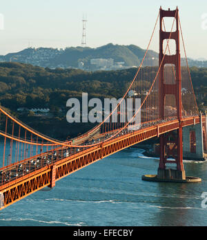 The South Tower of the Golden Gate Bridge San Francisco Stock Photo