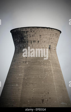 Cooling tower at Grangemouth Oil Refinery, Scotland, UK. Stock Photo