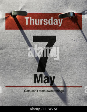 A calender showing the date of the forthcoming UK general election. Stock Photo