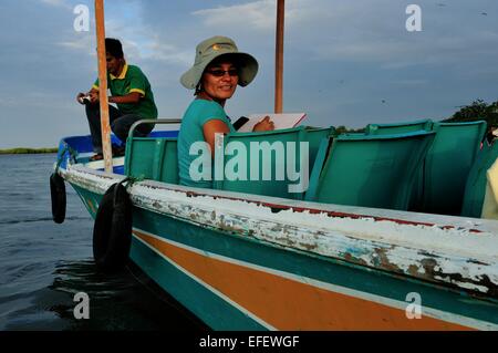 Monitoring Frigate bird  ' Isla de los Pajaros ' -  PUERTO PIZARRO. Department of Tumbes .PERU Stock Photo