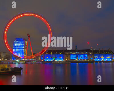 The London Eye at night Stock Photo