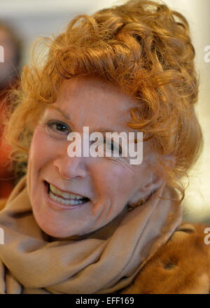 Roslyn, New York, USA. January 31, 2015. Artist Linda Louis, of Dix Hills, attends Artists Reception for 'The Alchemists' at Bryant Library. Stock Photo