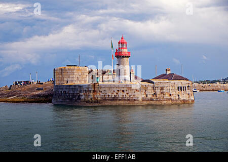 Lighthouse at Dun Laoghaire Dunlaoighre Harbour Dublin county Stock Photo