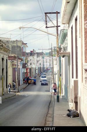 Street in the center of Matanzas, Cuba Stock Photo