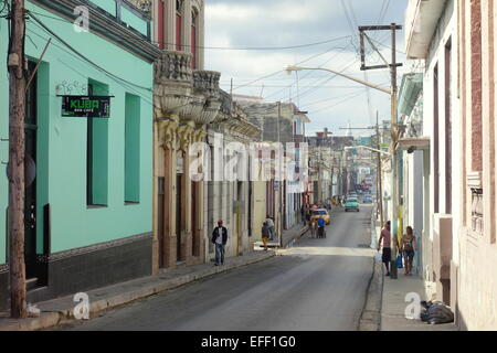 Central street in Matanzas, Cuba Stock Photo