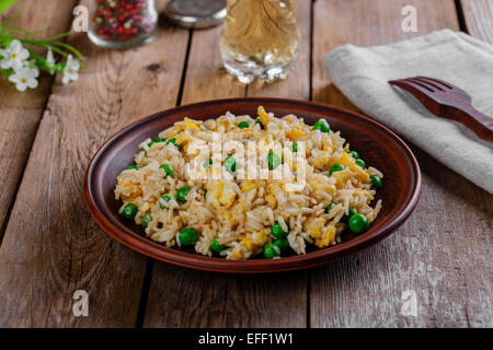 fried rice with egg and peas Stock Photo